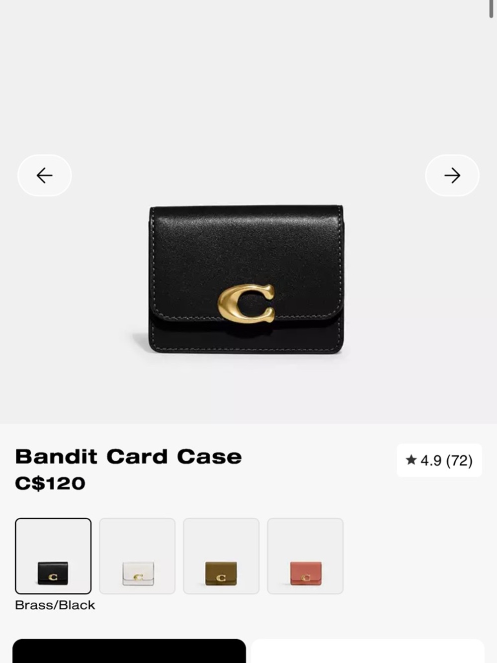 Coach Black Bandit Card Case
